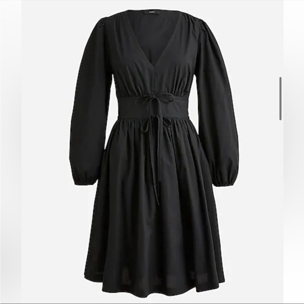 J. Crew V-Neck Cotton Poplin Mini Dress